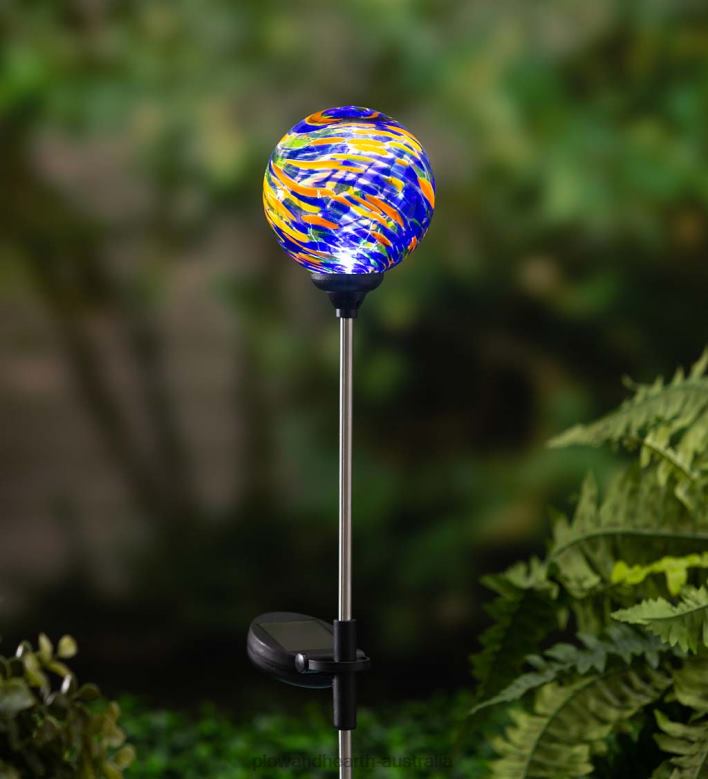 Plow & Hearth Color Swirl Solar Garden Stake - Royal Swirl P22BD435 Yard & Garden