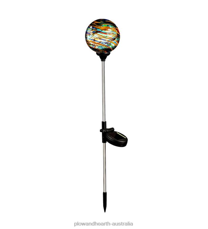 Plow & Hearth Color Swirl Solar Garden Stake - Royal Swirl P22BD435 Yard & Garden