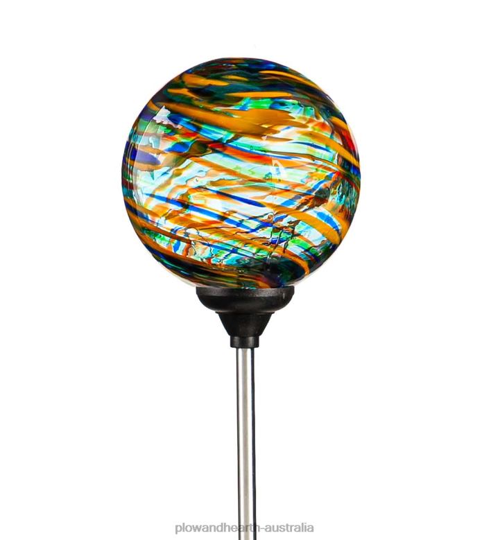 Plow & Hearth Color Swirl Solar Garden Stake - Royal Swirl P22BD435 Yard & Garden