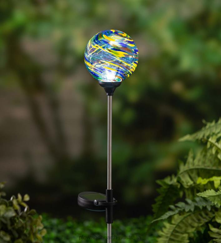 Plow & Hearth Color Swirl Solar Garden Stake - Royal Swirl P22BD435 Yard & Garden