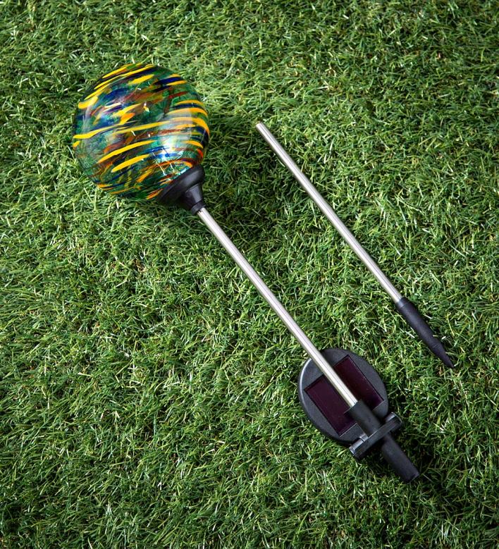 Plow & Hearth Color Swirl Solar Garden Stake - Royal Swirl P22BD435 Yard & Garden