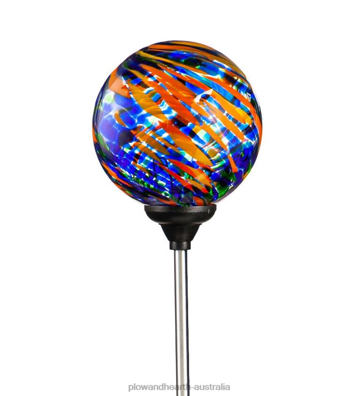 Plow & Hearth Color Swirl Solar Garden Stake - Royal Swirl P22BD435 Yard & Garden