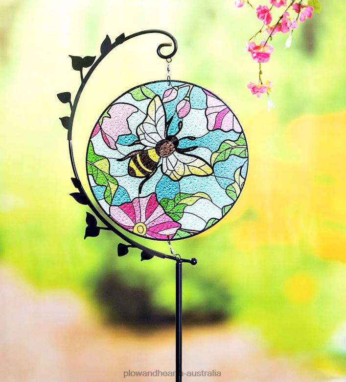 Plow & Hearth Glass Bumblebee Garden Stake P22BD197 Yard & Garden
