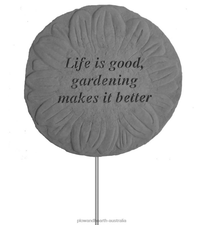 Plow & Hearth Life is Good Flower Garden Stake P22BD304 Yard & Garden