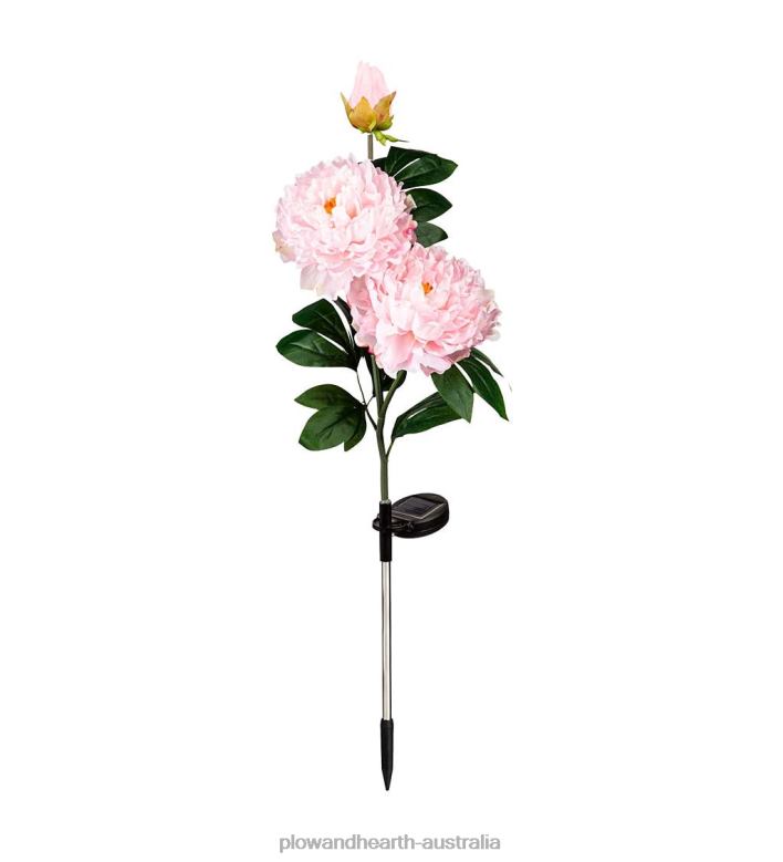 Plow & Hearth Light Pink Peony Solar Garden Stake P22BD257 Yard & Garden
