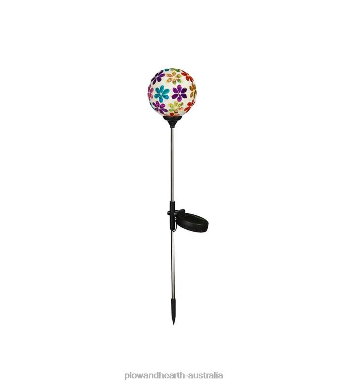 Plow & Hearth Mosaic Globe Solar Garden Stake - Green P22BD129 Yard & Garden