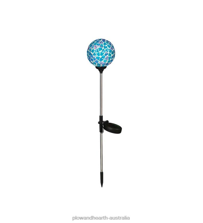 Plow & Hearth Mosaic Globe Solar Garden Stake - Green P22BD129 Yard & Garden