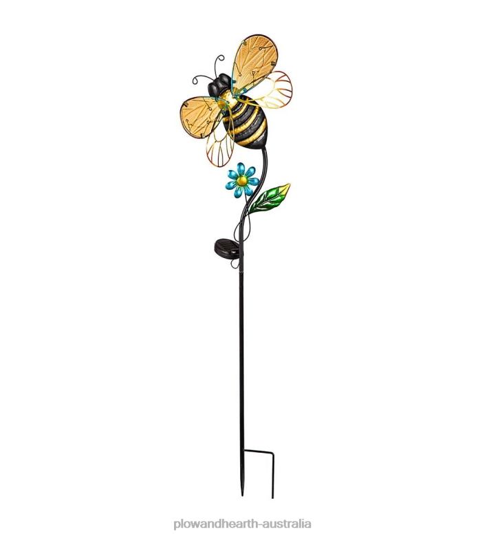 Plow & Hearth Solar Bee Garden Stake P22BD160 Yard & Garden