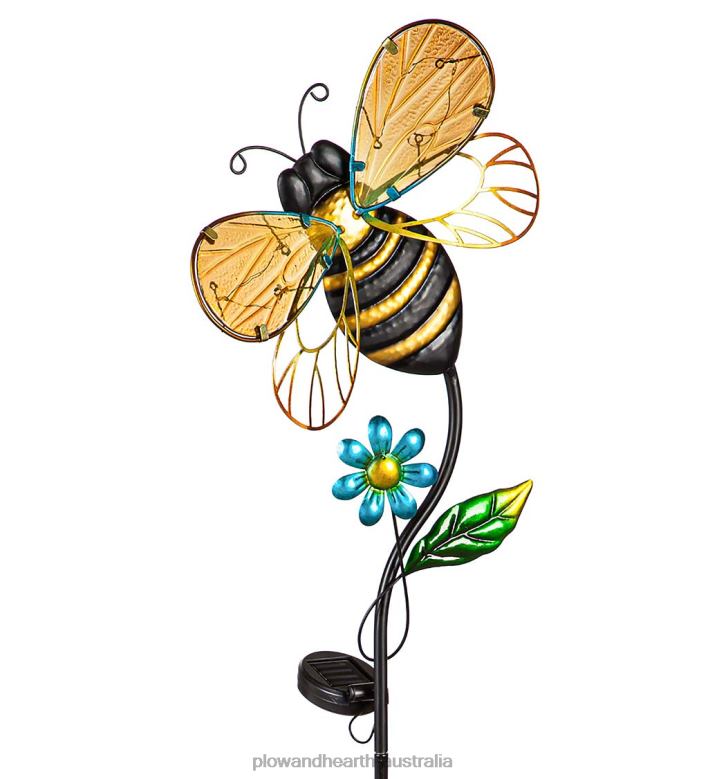 Plow & Hearth Solar Bee Garden Stake P22BD160 Yard & Garden