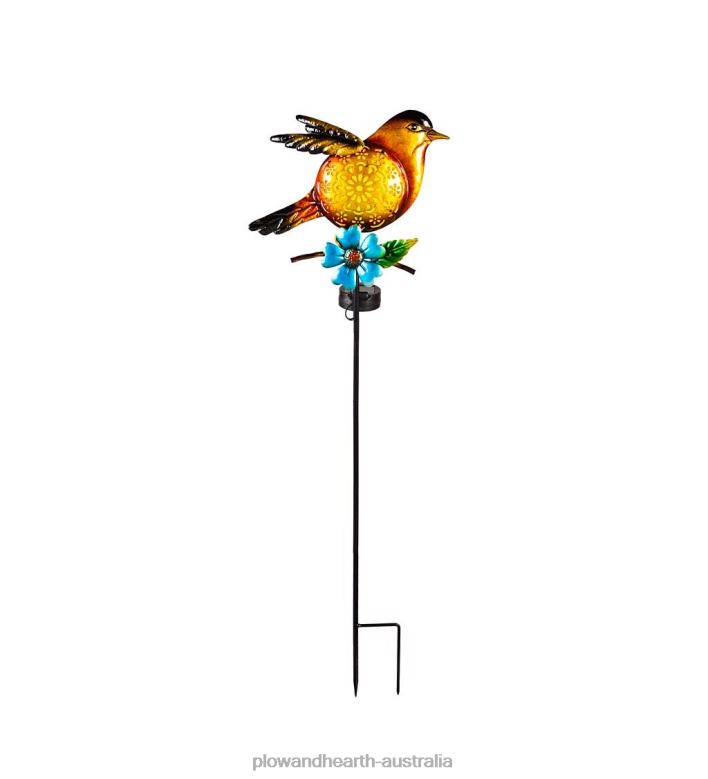 Plow & Hearth Solar Bird Garden Stake - Yellow P22BD434 Yard & Garden