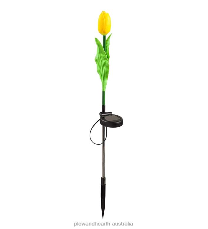 Plow & Hearth Solar Tulip Garden Stake - Yellow P22BD240 Yard & Garden