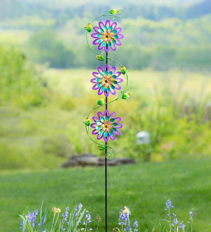 Plow & Hearth Spinning Violets Garden Stake P22BD269 Yard & Garden
