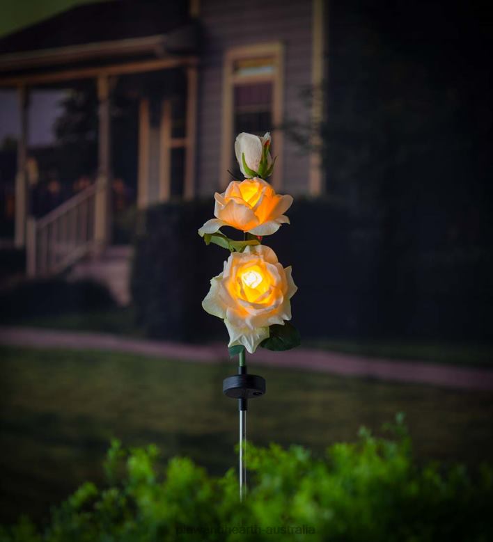 Plow & Hearth Yellow Rose Solar Garden Stake P22BD245 Yard & Garden