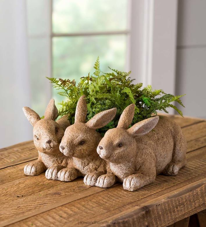 Plow & Hearth Bunny Triplets Planter P22BD414 Yard & Garden