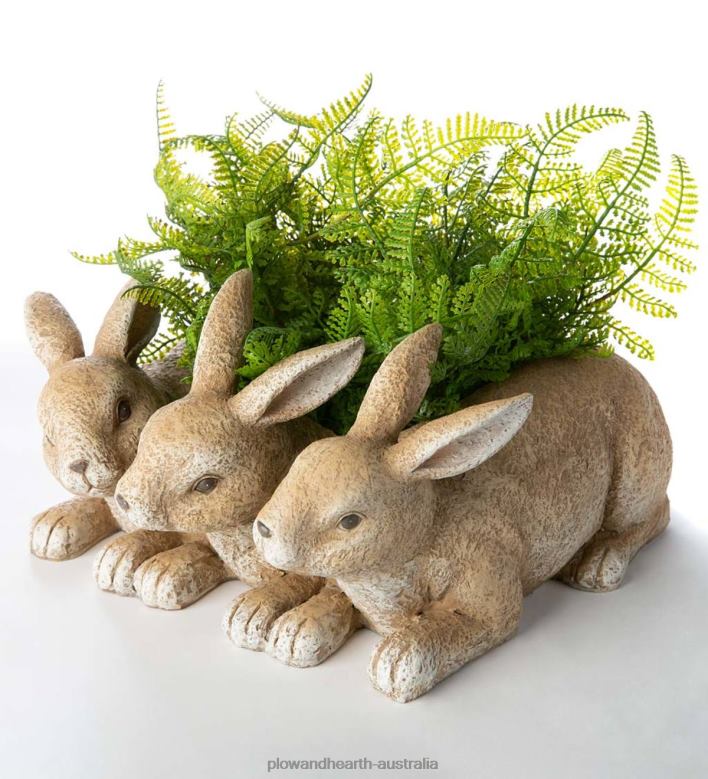 Plow & Hearth Bunny Triplets Planter P22BD414 Yard & Garden