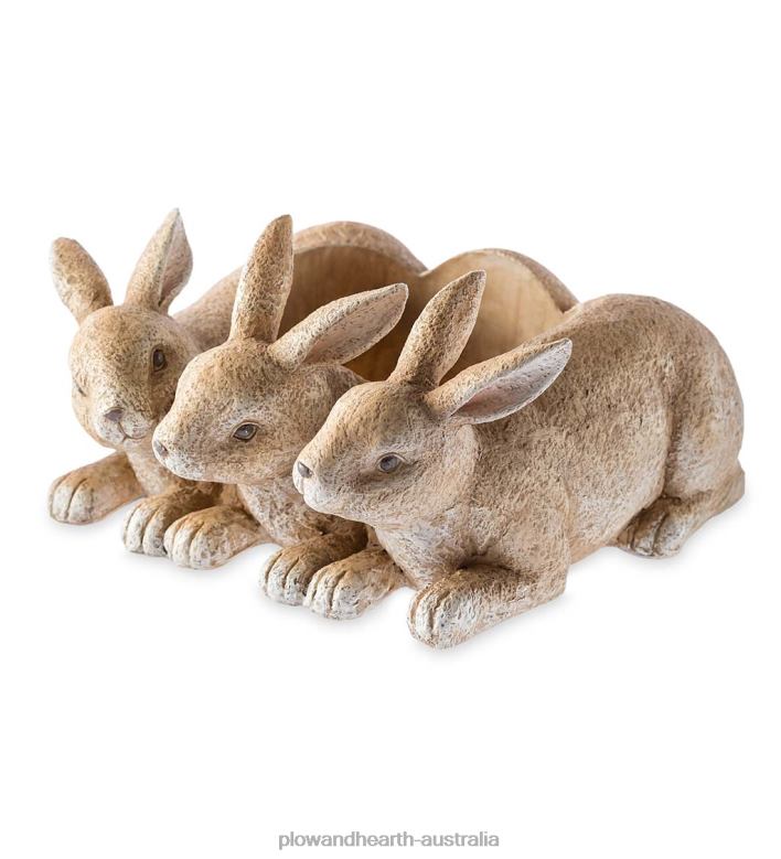 Plow & Hearth Bunny Triplets Planter P22BD414 Yard & Garden
