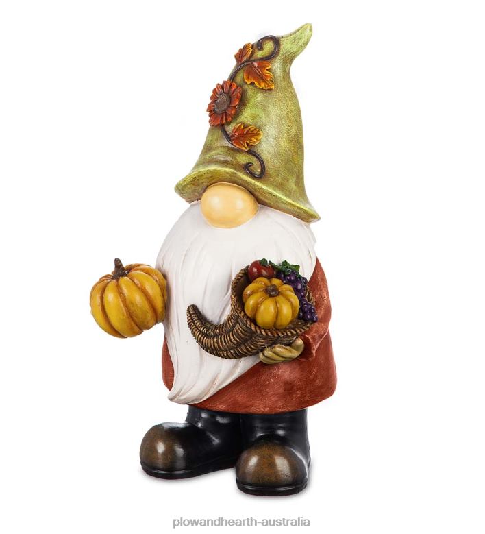 Plow & Hearth Fall Harvest Garden Gnome Statue - Lady with Pie P22BD174 Yard & Garden