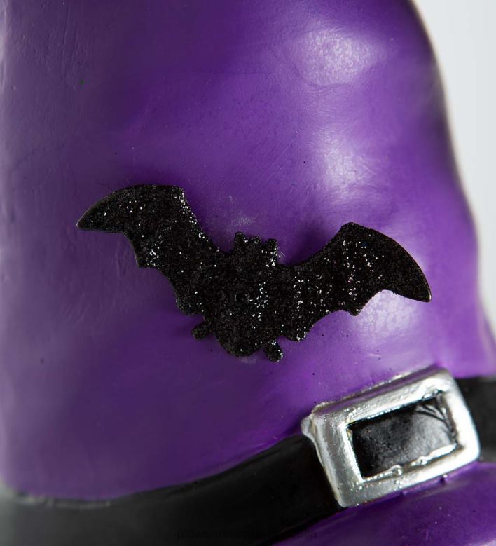 Plow & Hearth Halloween Gnome with Lighted Broom and Color-Changing Beard - Purple P22BD427 Yard & Garden