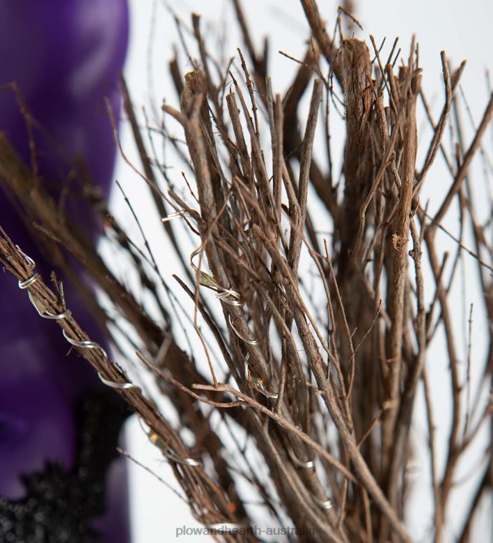 Plow & Hearth Halloween Gnome with Lighted Broom and Color-Changing Beard - Purple P22BD427 Yard & Garden