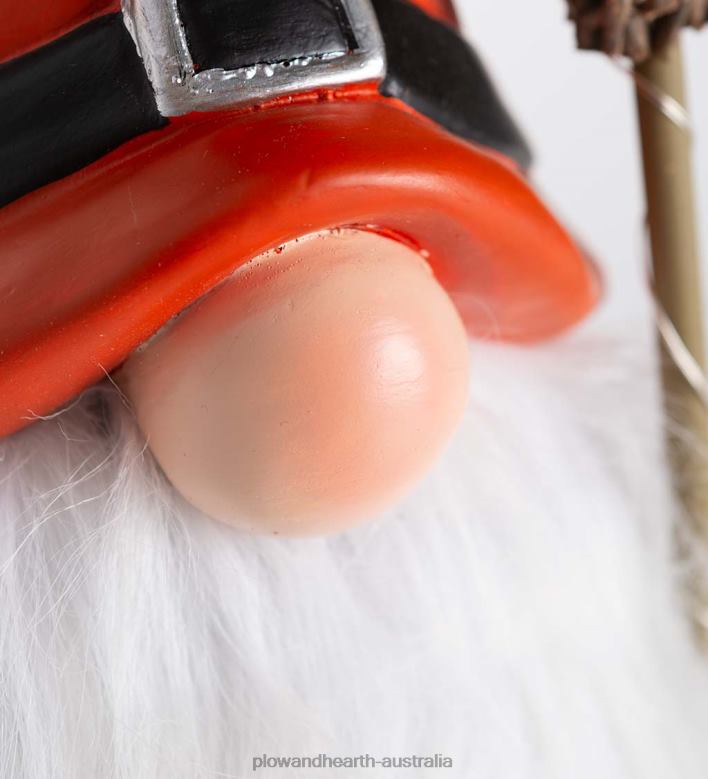 Plow & Hearth Halloween Gnome with Lighted Broom and Color-Changing Beard - Purple P22BD427 Yard & Garden