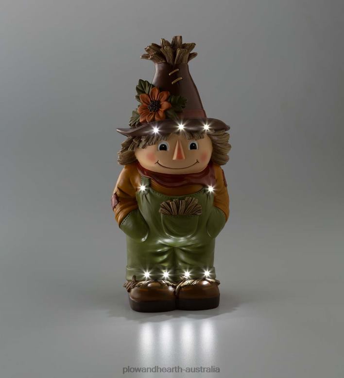 Plow & Hearth Indoor/Outdoor Lighted Scarecrow Shorty Statue P22BD201 Yard & Garden