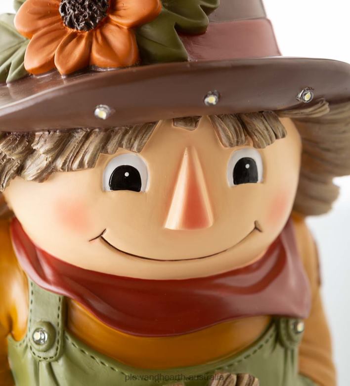 Plow & Hearth Indoor/Outdoor Lighted Scarecrow Shorty Statue P22BD201 Yard & Garden