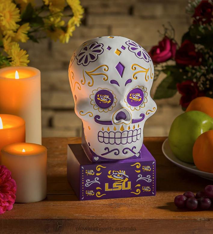 Plow & Hearth LSU Sugar Skull Statue P22BD352 Yard & Garden