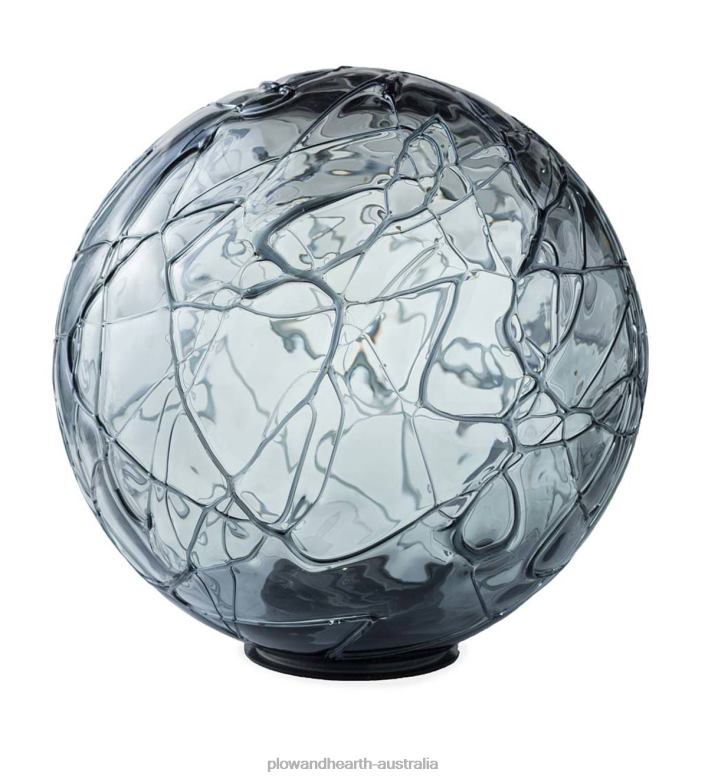 Plow & Hearth Lighted Solar Glass Orb - Smoke P22BD416 Yard & Garden