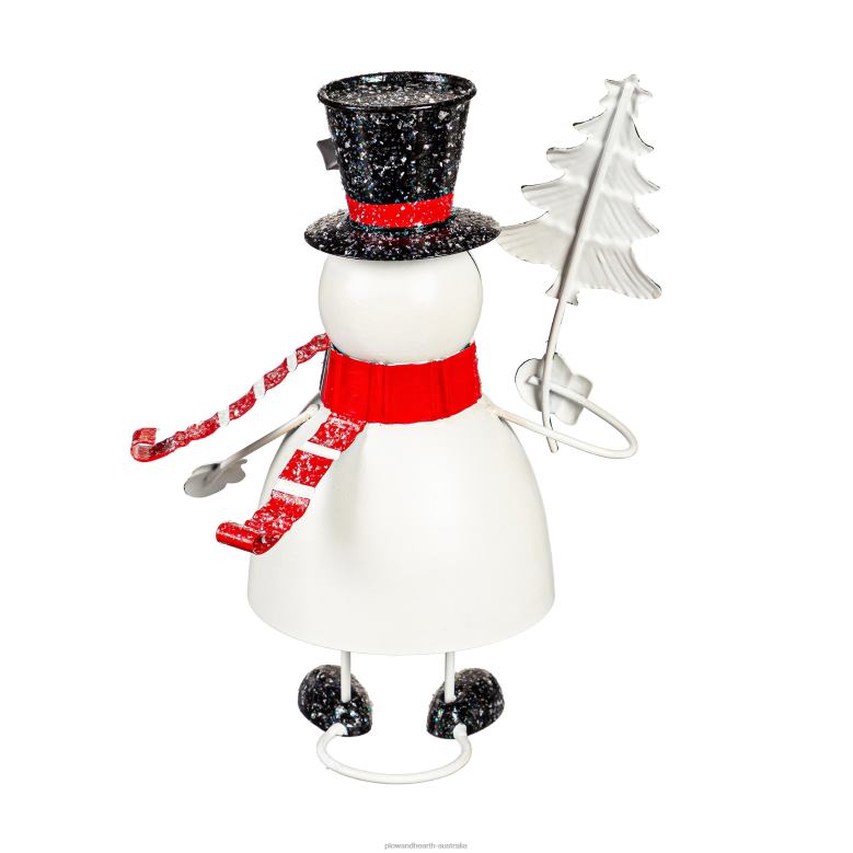 Plow & Hearth Metal Wobble Snowman Statue P22BD154 Yard & Garden