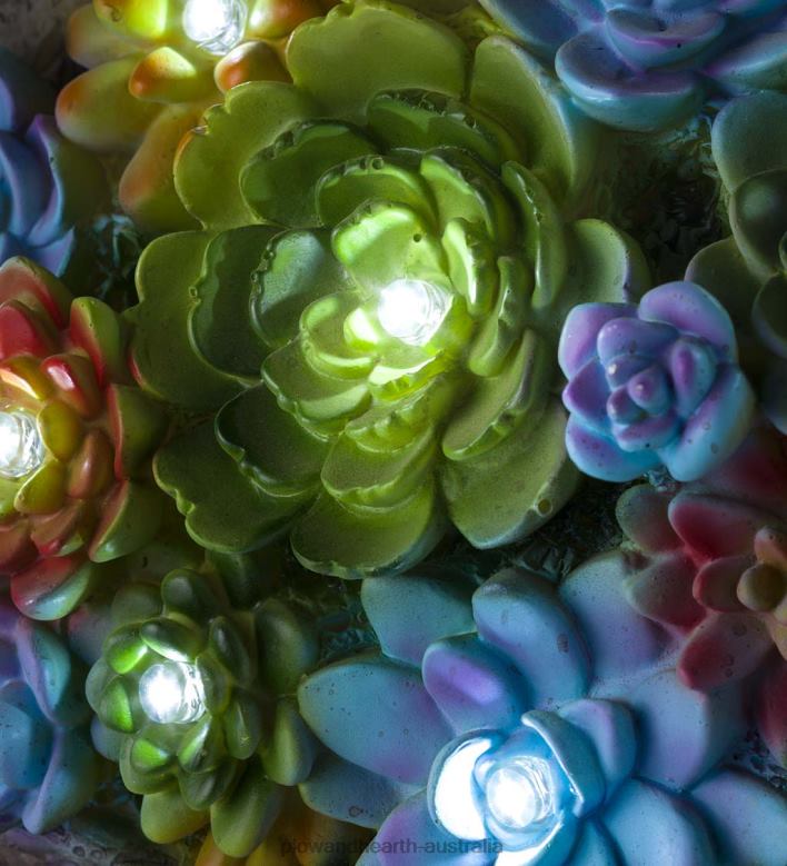 Plow & Hearth Solar Lighted Succulent Resin Animal Garden Statue - Hedgehog P22BD221 Yard & Garden