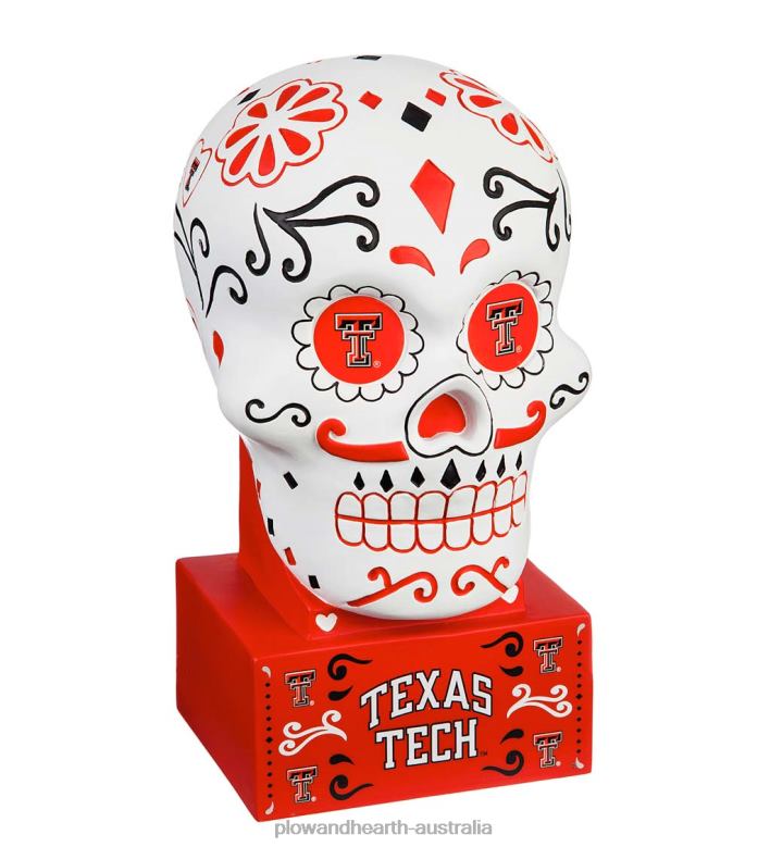 Plow & Hearth Texas Tech Sugar Skull Statue P22BD384 Yard & Garden