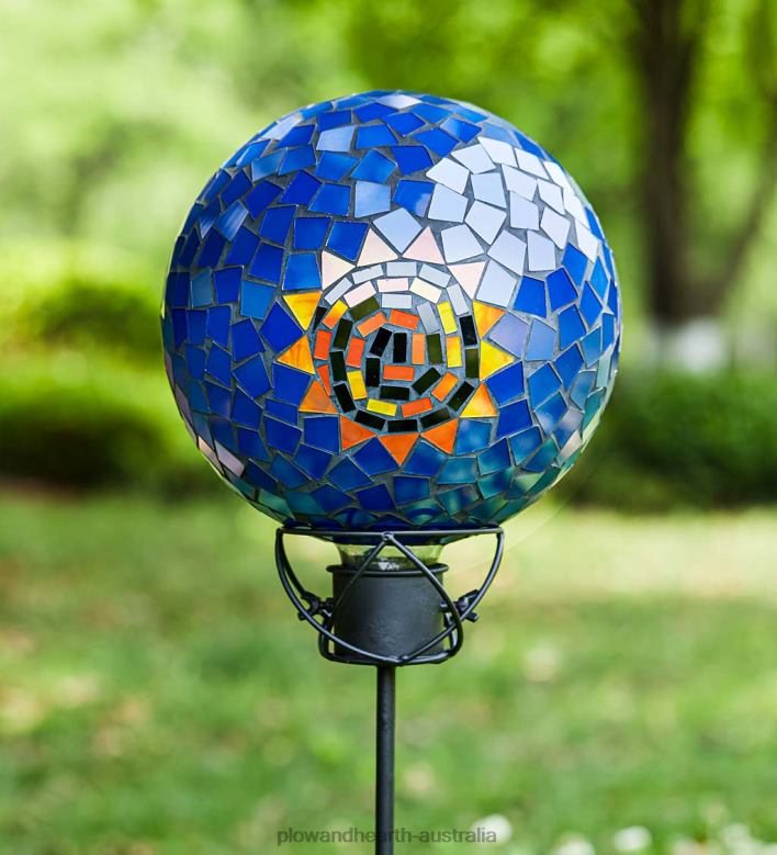 Plow & Hearth Sun Mosaic Glass Gazing Ball P22BD192 Yard & Garden