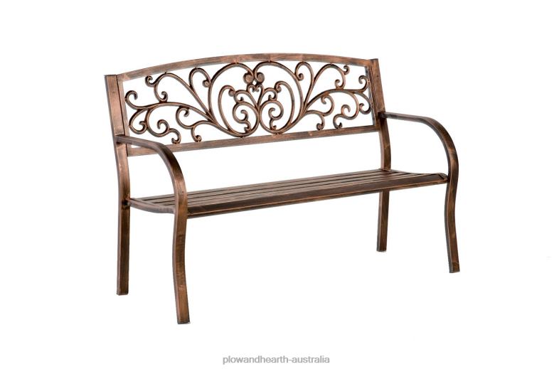 Plow & Hearth Blooming Garden Metal Bench P22BD488 Yard & Garden