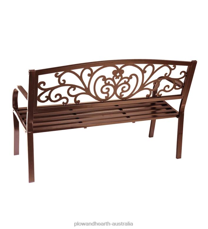 Plow & Hearth Blooming Garden Metal Bench P22BD488 Yard & Garden