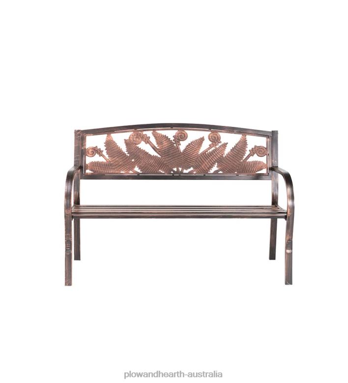 Plow & Hearth Fern Fronds Metal Garden Bench - Bronze P22BD505 Yard & Garden