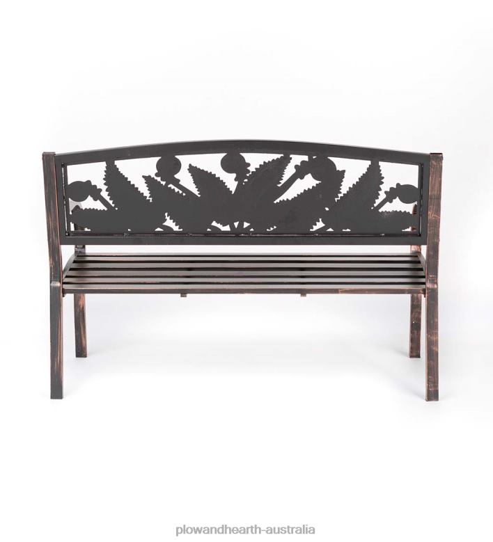 Plow & Hearth Fern Fronds Metal Garden Bench - Bronze P22BD505 Yard & Garden