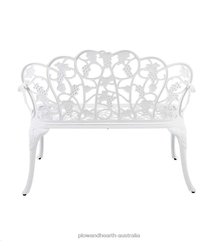 Plow & Hearth Grapevine Garden Bench in Powder-Coated Aluminum - White P22BD495 Yard & Garden