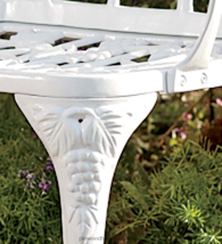 Plow & Hearth Grapevine Garden Bench in Powder-Coated Aluminum - White P22BD495 Yard & Garden