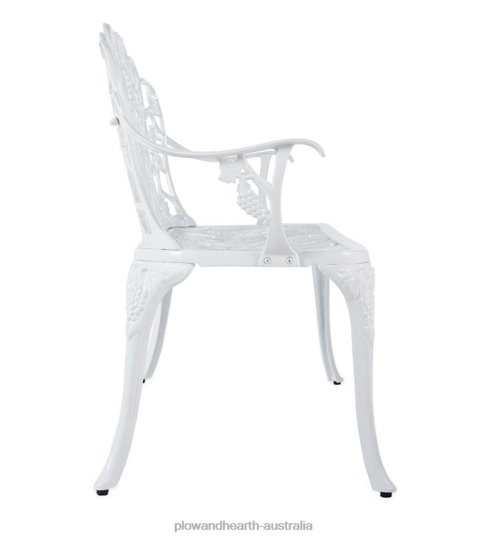Plow & Hearth Grapevine Garden Bench in Powder-Coated Aluminum - White P22BD495 Yard & Garden