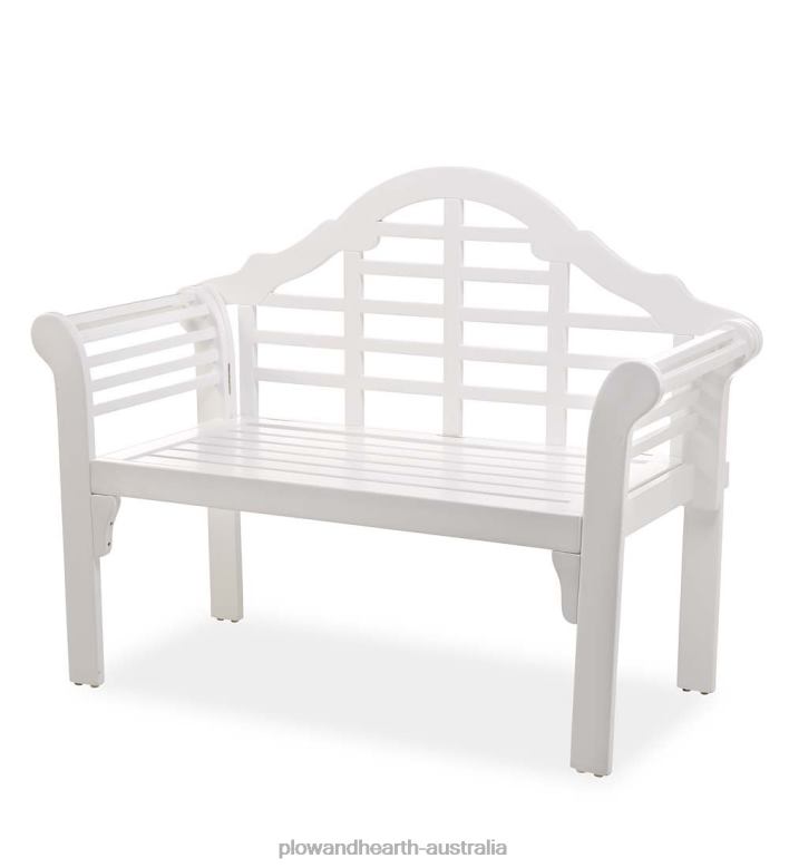 Plow & Hearth Lutyens Wood Garden Bench - White P22BD487 Yard & Garden