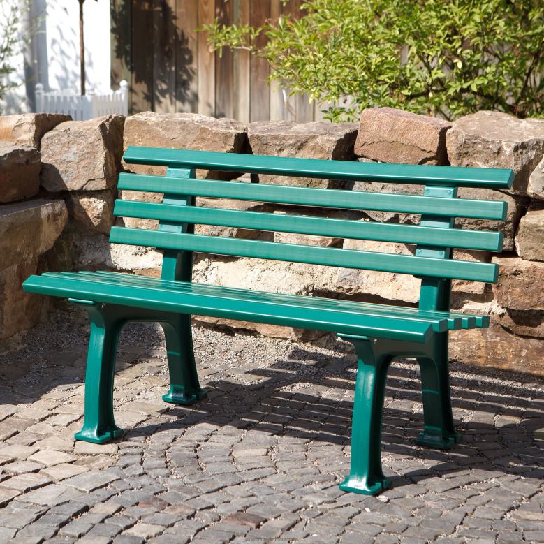 Plow & Hearth Small 2-Seater Weatherproof PVC Garden Bench - Green P22BD494 Yard & Garden