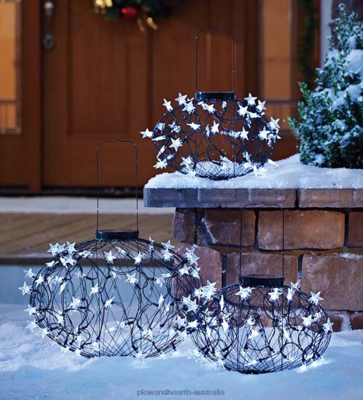 Plow & Hearth Green Solar Star Lanterns P22BD455 Yard & Garden