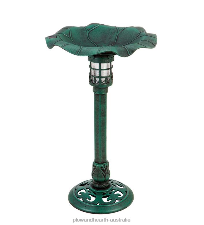 Plow & Hearth Solar Lily Pad Birdbath P22BD481 Yard & Garden