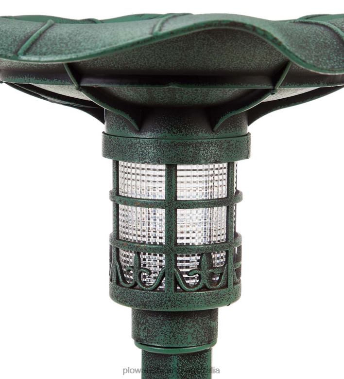 Plow & Hearth Solar Lily Pad Birdbath P22BD481 Yard & Garden