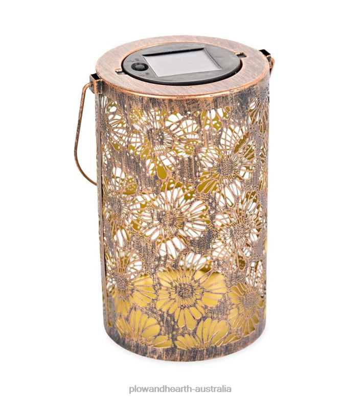 Plow & Hearth Solar Silhouette Flower Lantern P22BD471 Yard & Garden