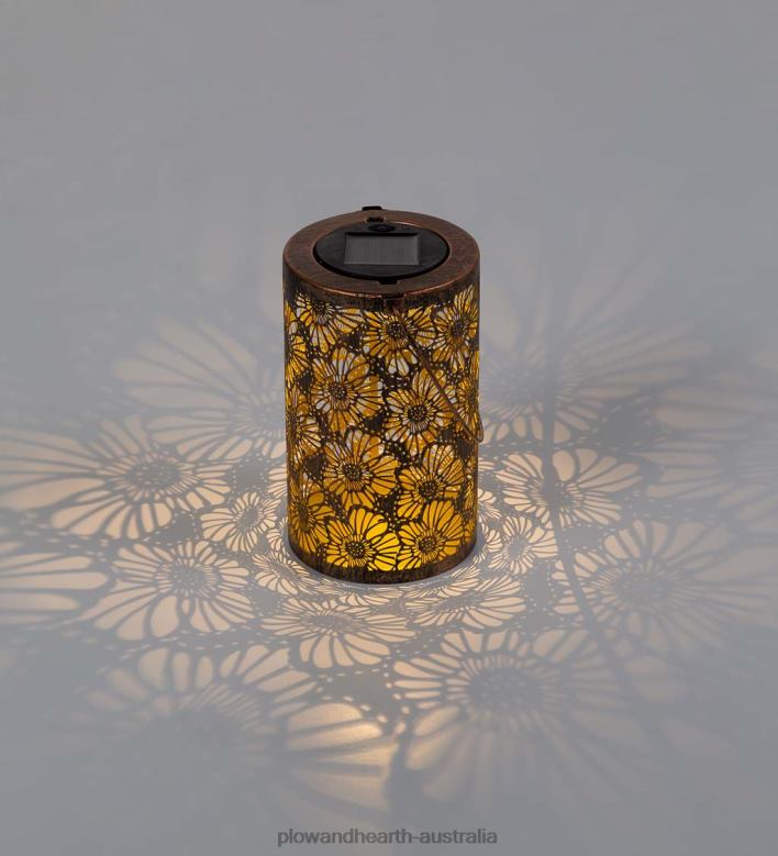 Plow & Hearth Solar Silhouette Flower Lantern P22BD471 Yard & Garden
