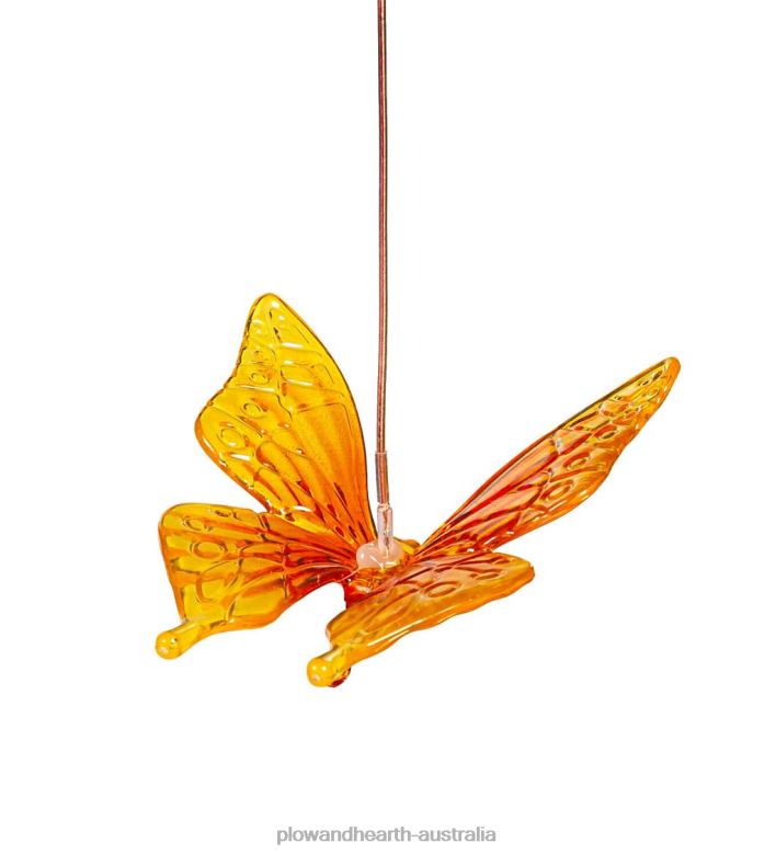 Plow & Hearth Backyard Buddies Color Changing Solar Mobile - Butterflies & Flowers P22BD452 Yard & Garden
