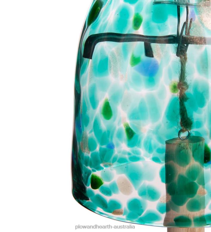 Plow & Hearth Solar Art Glass Bell Chime - Blue P22BD449 Yard & Garden