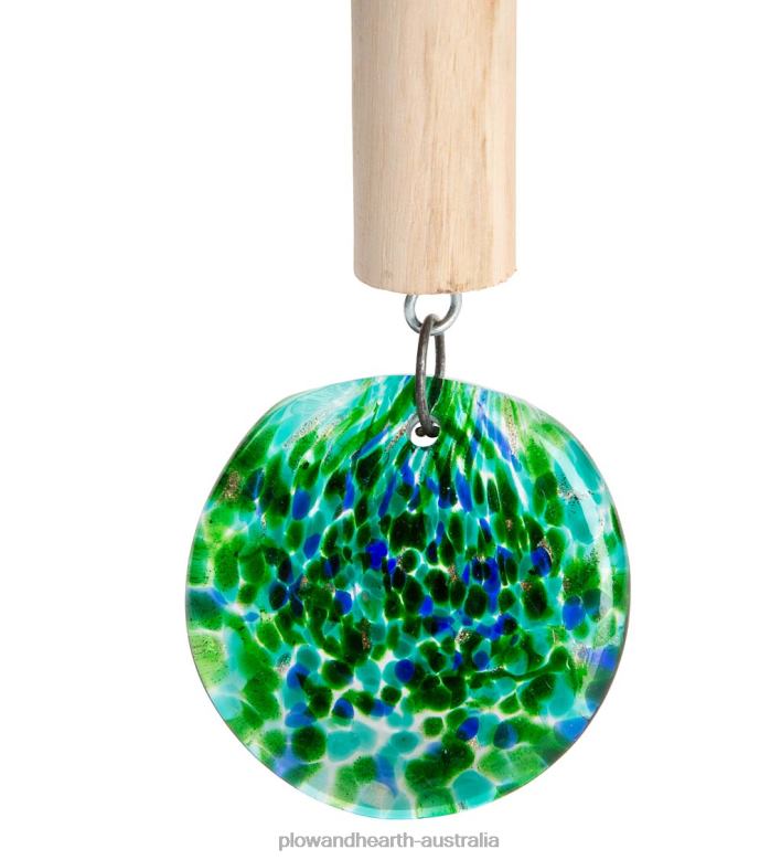 Plow & Hearth Solar Art Glass Bell Chime - Blue P22BD449 Yard & Garden