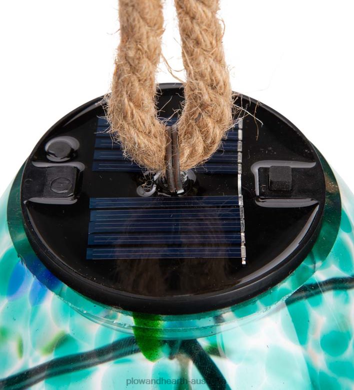 Plow & Hearth Solar Art Glass Bell Chime - Blue P22BD449 Yard & Garden